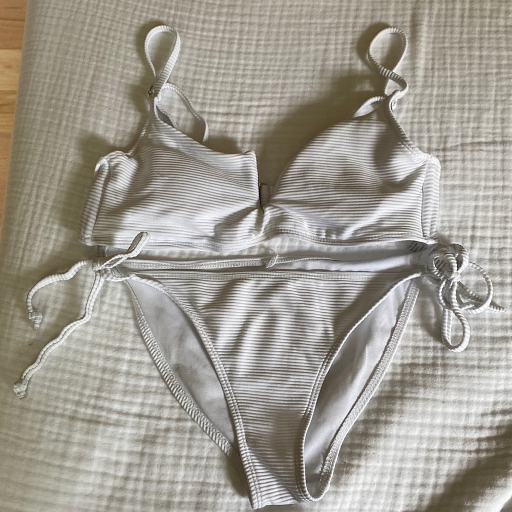 White Textured Bikini